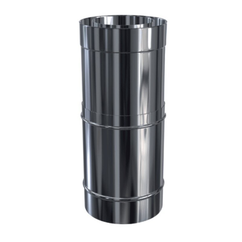 Doppelwandige Edelstahlschornstein Längenelement 370 - 500 mm Justierelement Ø 80 - 300 mm
