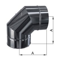 Doppelwandige Edelstahlschornstein Bogen / Winkel 90°...