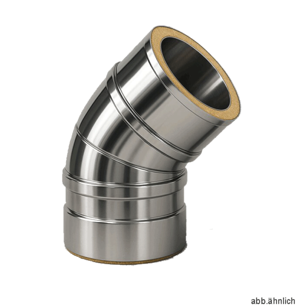Doppelwandige Edelstahlschornstein Bogen / Winkel verstellbar 0 - 45° DW Ø 130 - 200 mm
