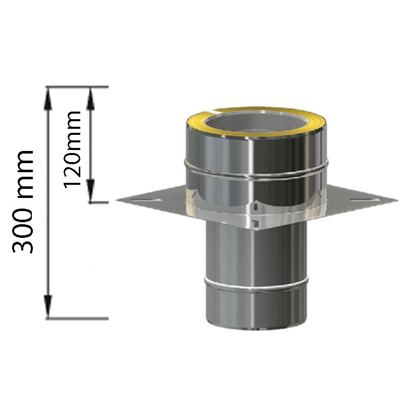 Doppelwandige Edelstahlschornstein Grundplatte für Kaminerhöhung rund Ø 80 - 300 mm