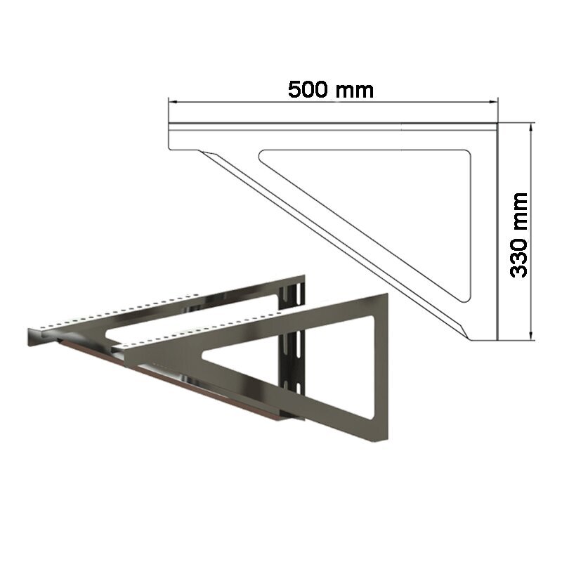 Doppelwandige Edelstahlschornstein Wandkonsole WSP-G Länge 500 - 820 mm