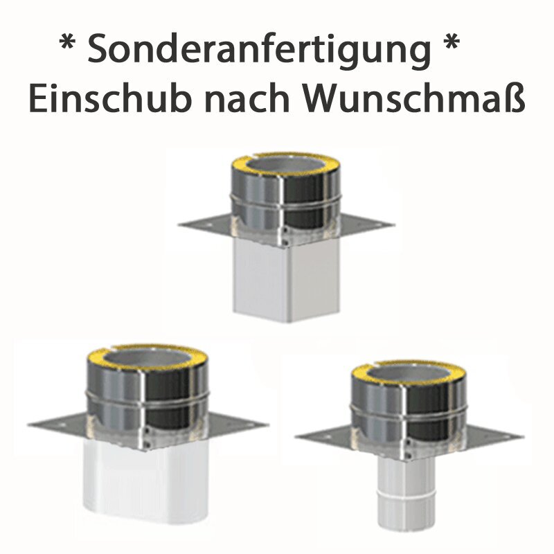 Doppelwandige Edelstahlschornstein Grundplatte auf Maß  Ø 80 mm - 300 mm