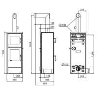 Kaminofen Rika Back mit Backfach 8 kW