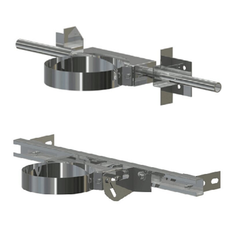 Doppelwandige Edelstahlschornstein Sparrenhalter drehbar inkl. Wandhalterung  50 - 100 mm