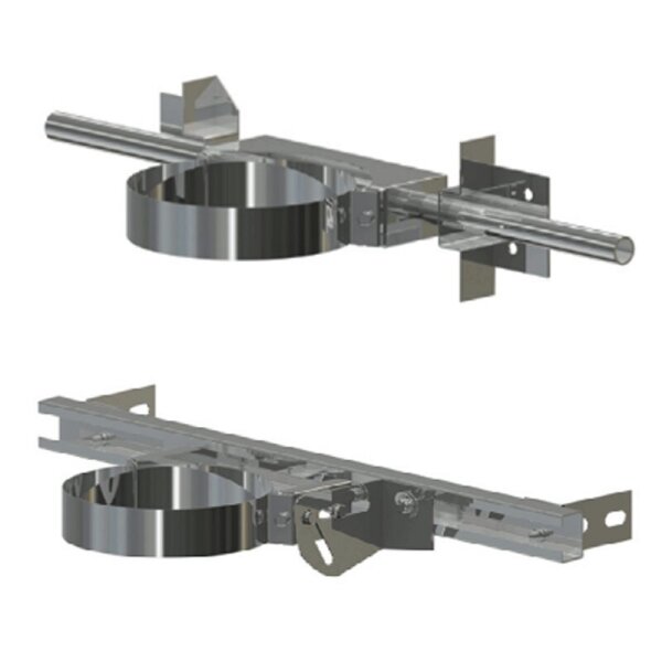 Doppelwandige Edelstahlschornstein Sparrenhalter drehbar inkl. Wandhalterung  50 - 100 mm