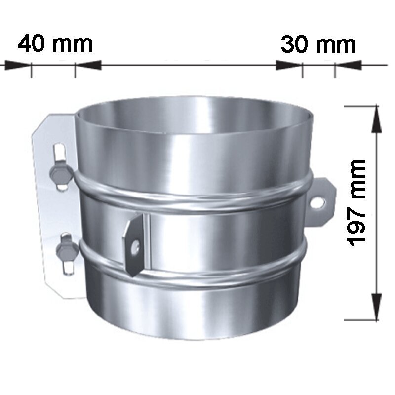 Doppelwandige Edelstahlschornstein 3-punkt Abspannschelle für Dachabspannung  Ø 80 - 300 mm