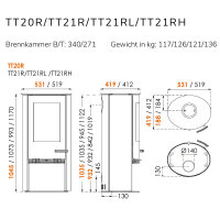 TermaTech TT21RL Kaminofen Stahl Schwarz 5 kW