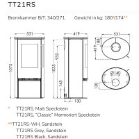 TermaTech TT21RS Kaminofen Classic Marmoriert Speckstein 5kW
