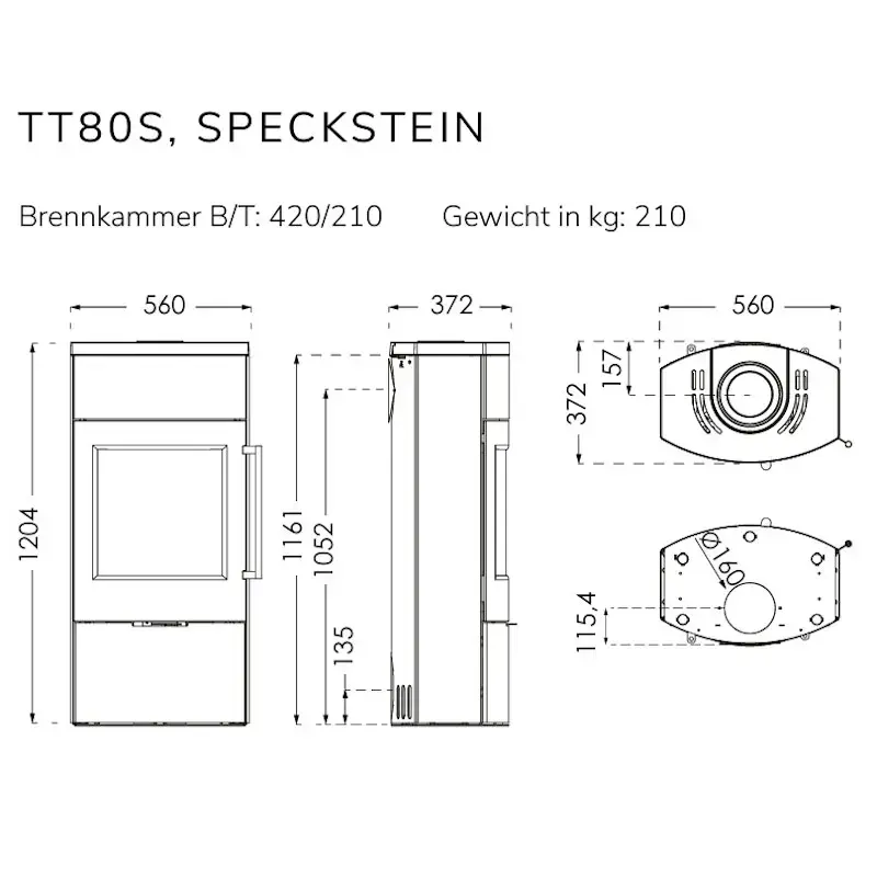Ausstellungsstück Kaminofen TermaTech TT80S Speckstein 5,5 kW
