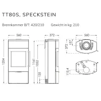 Ausstellungsst&uuml;ck Kaminofen TermaTech TT80S Speckstein 5,5 kW