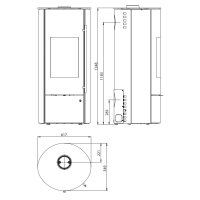 Ausstellungsst&uuml;ck Kaminofen Olsberg Tolima Aqua, Keramik Vanille 10 kW