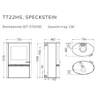 TermaTech TT22HS Kaminofen Speckstein 7,5 kW