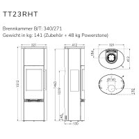 TermaTech TT23RHT Kaminofen Stahl schwarz 5,6 kW
