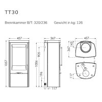 Kaminofen TermaTech TT30 Stahl schwarz 5 kW