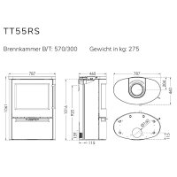 Kaminofen TermaTech TT55RS "Classic" Marmoriert Speckstein 7,5 kW