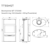 Kaminofen TermaTech TT55HST "Classic" Marmoriert Speckstein 7,5 kW