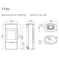 TermaTech TT80 Kaminofen Stahl schwarz 5,5 kW