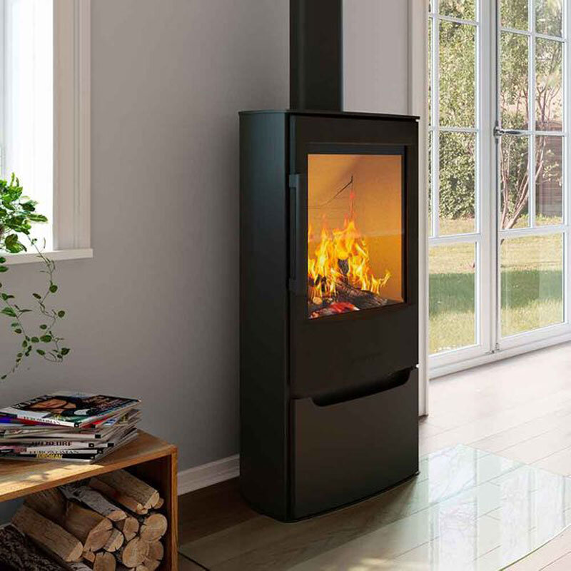Kaminofen WIKING Miro 4+ 4,9 kW – Schwarz/Grau, Stahl oder Natursteinverkleidung