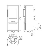 Wiking Miro 4 Kaminofen mit offenem Holzfach 4,9 kW in...