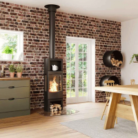 Kaminofen Wiking Miro 5 mit offenem Holzfach 4,9 kW - in...