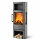 Kaminofen WIKING Miro 5+ mit Holzfach oder Holzfacht&uuml;r 4,9 kW &ndash; Schwarz/Grau