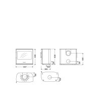 Kaminofen Wiking Maxi 2 Wandhängend 6,3 kW - in Grau oder Schwarz