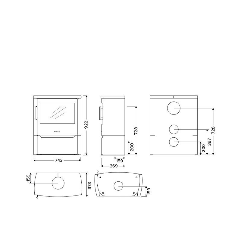 Kaminofen WIKING Maxi 4 - 6,3 kW Stahlverkleidung oder Natursteinverkleidung