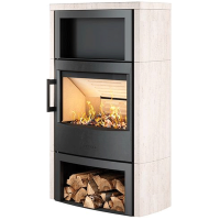 Kaminofen WIKING Maxi 6 | 6,3 kW Stahl- oder Natursteinverkleidung, offenes Holzfach &amp; Holzfacht&uuml;r