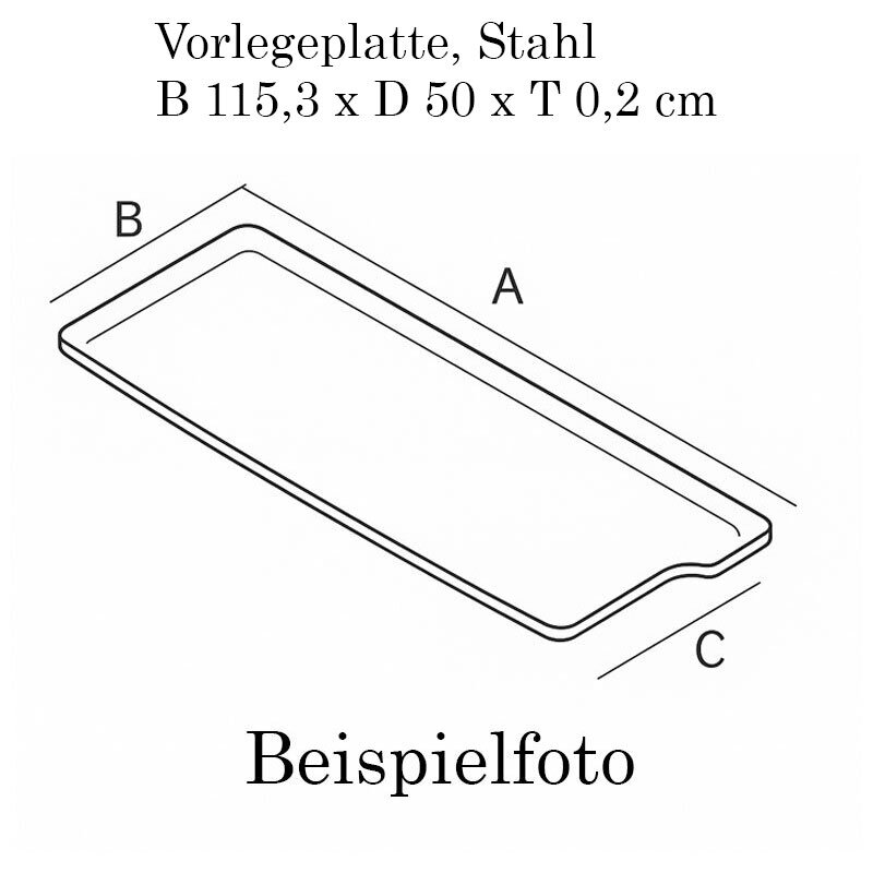 Wiking Vorlegeplatte, Stahl (B 115,3 x D 50 x T 0,2 cm), schwarz