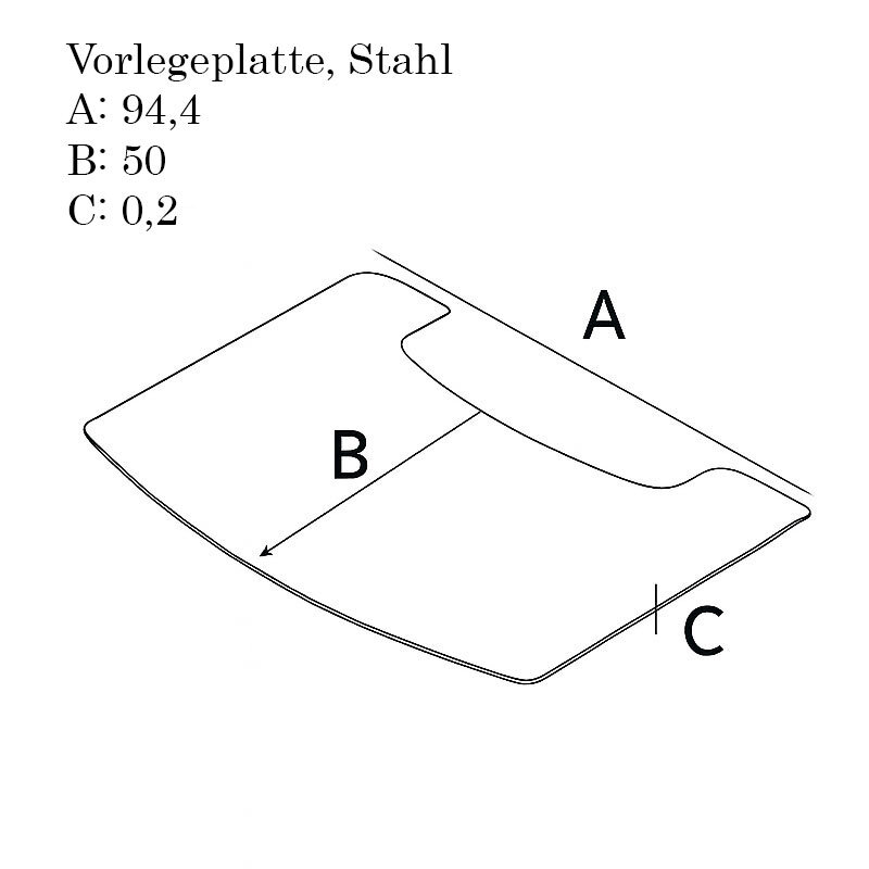 Wiking Vorlegeplatte, Stahl (A 94,4 x B 50 x C 0,2 cm), schwarz
