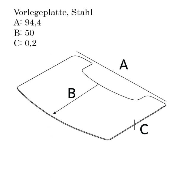 Wiking Vorlegeplatte, Stahl (A 94,4 x B 50 x C 0,2 cm), schwarz