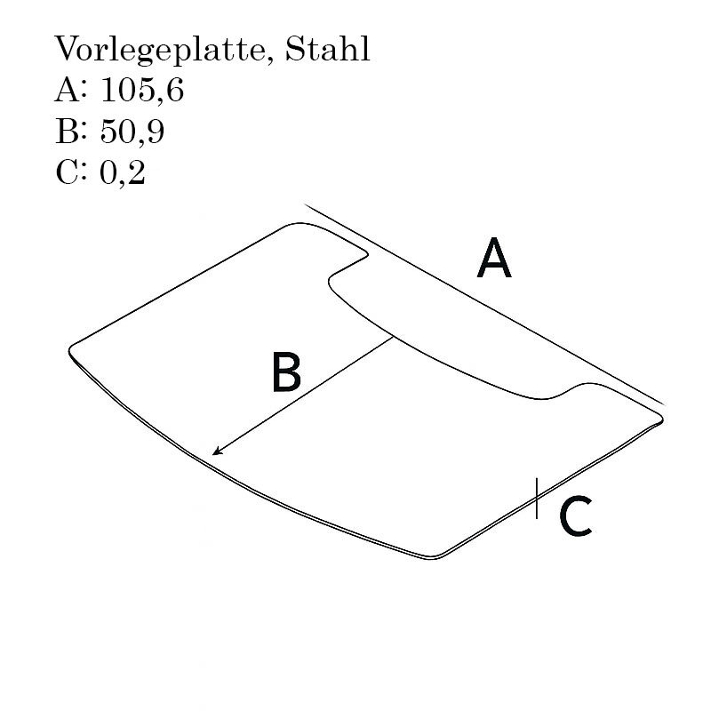 Wiking Vorlegeplatte, Stahl (A 105,6 x B 50,9 x C 0,2 cm), schwarz