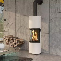 Kaminofen Cera Prego 6 kW – 180° Glas, optionaler Power Stone (50 kg)