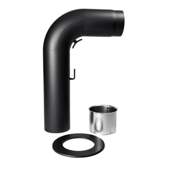 Rauchrohr Ofenrohr Full Form Set1 gezogen Senotherm schwarz 130 mm