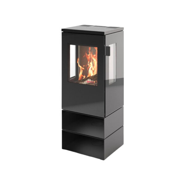 Kaminofen Cera Galileo Glas Schwarz – 3-seitig 5,5 kW