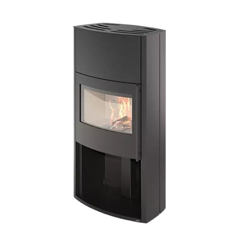 Kaminofen CERA Genius Schwarz – Offenes Holzfach oder mit Holzfachtür, 7 kW