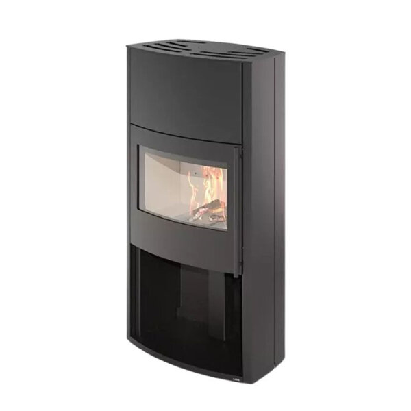 Kaminofen CERA Genius Schwarz – Offenes Holzfach oder mit Holzfachtür, 7 kW