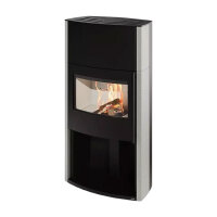 Kaminofen Cera Genius mit Betonverkleidung, offenem Holzfach – in drei Farben, 7 kW