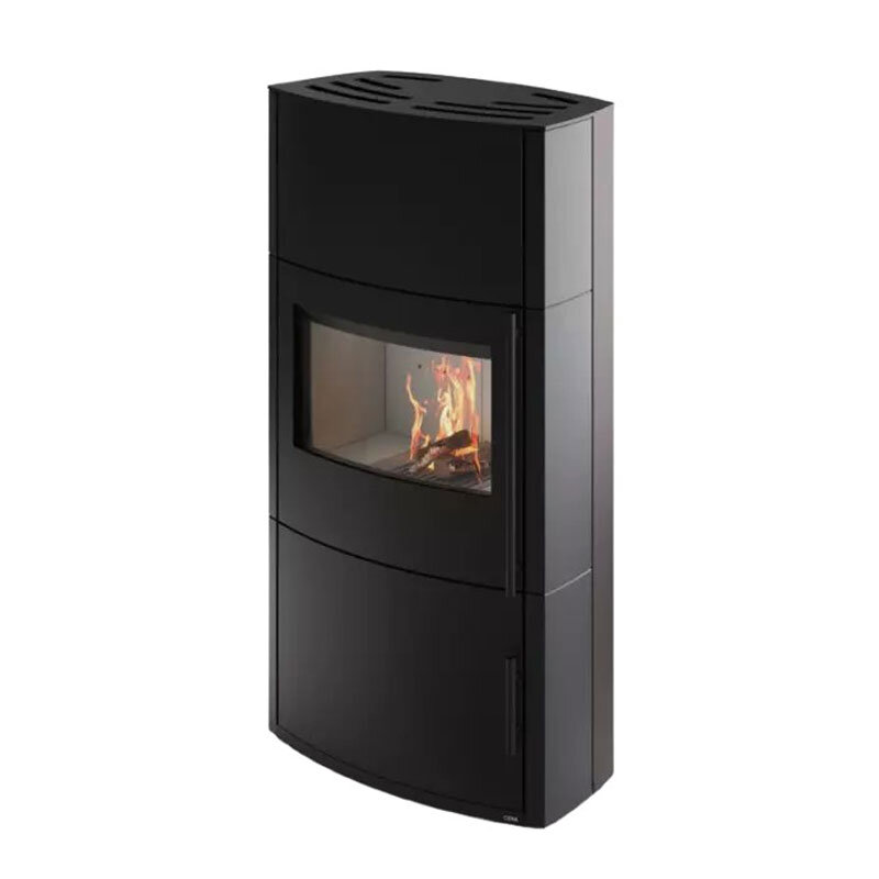 Kaminofen Cera Genius mit Betonverkleidung, mit Holzfachtür – in drei Farben, 7 kW