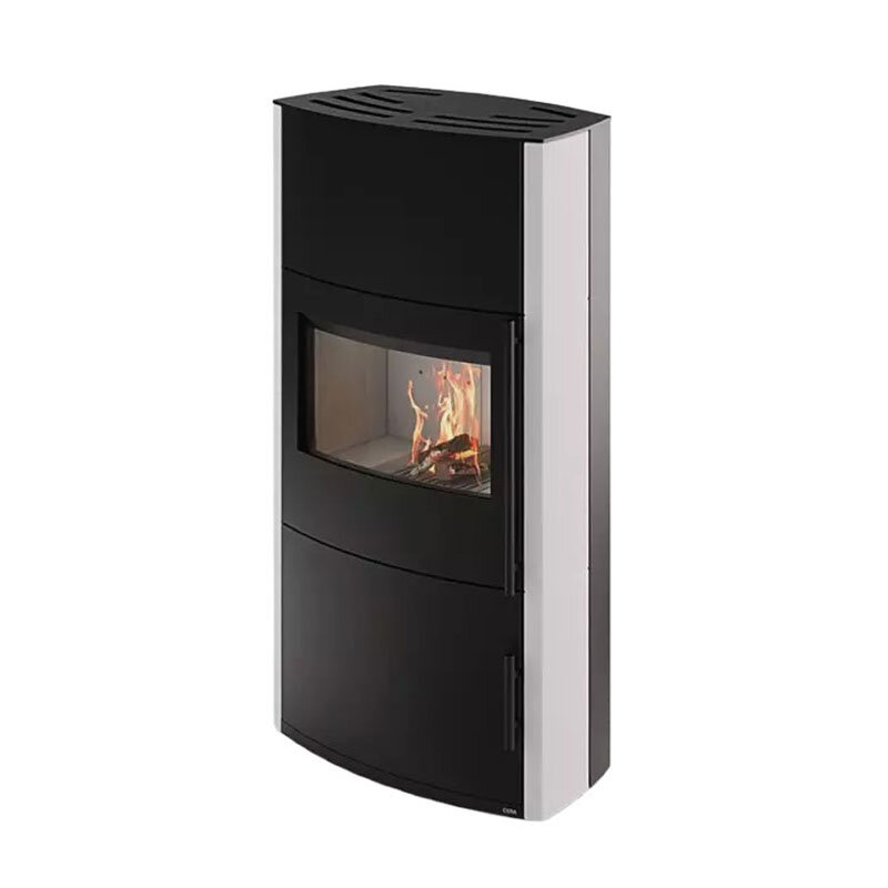 Kaminofen Cera Genius mit Betonverkleidung, mit Holzfachtür – in drei Farben, 7 kW