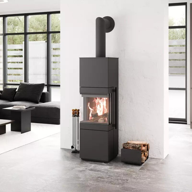 Kaminofen Cera Tenno – 3-seitig verglast, 6,5 kW, 4 Farben