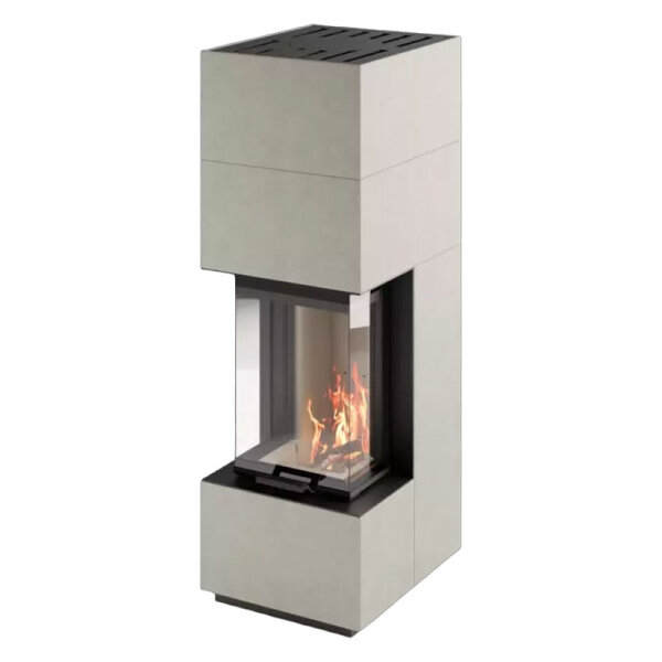 Cera KL1 Kaminanlage – 3-seitig verglast, Betonverkleidung, 6 kW