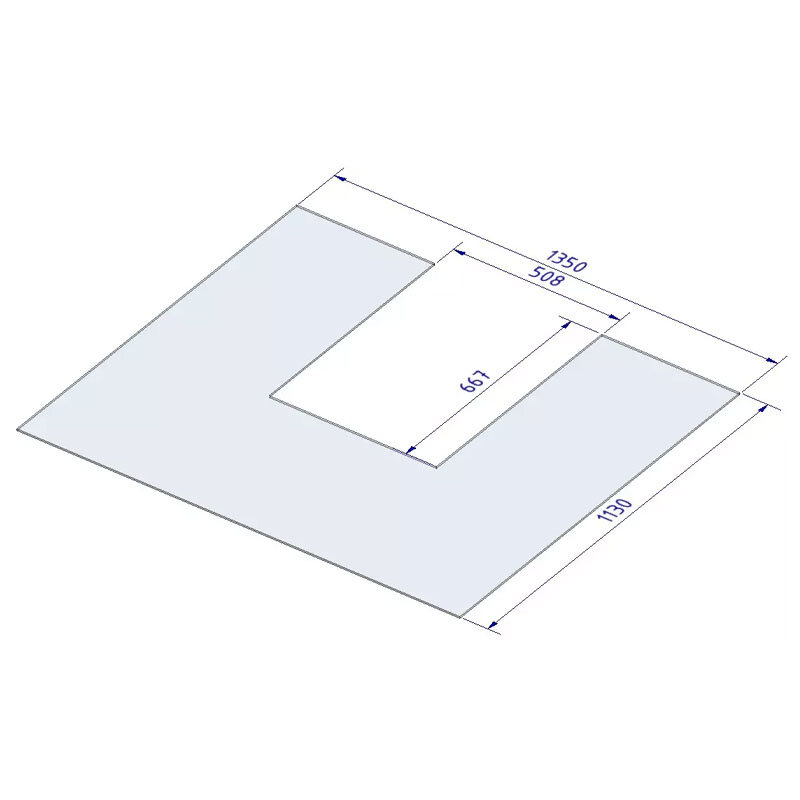 Glasvorlegeplatte aus Einsheibensichereitsglas, 6 mm