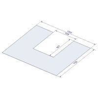 Glasvorlegeplatte aus Einsheibensichereitsglas, 6 mm