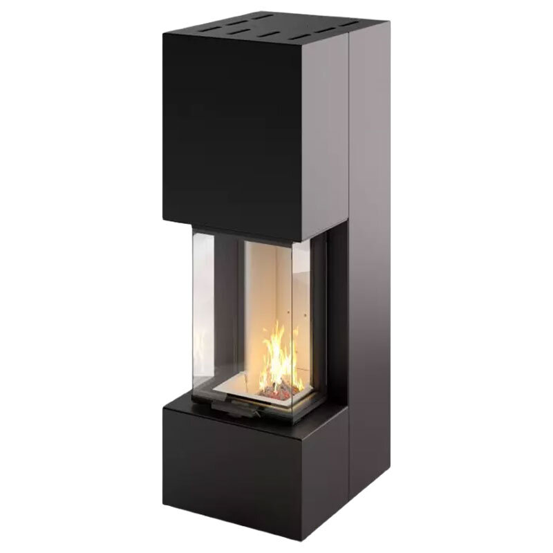 Cera KL1 Kaminanlage – 3-seitig verglast, Stahlverkleidung, 6 kW, in zwei Farben