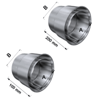 Edelstahlschornstein Doppelwandfutter reduziert L