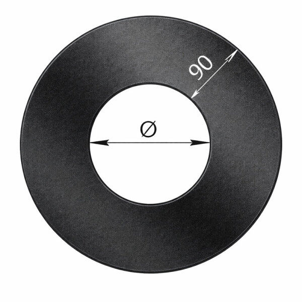 Rauchrohr Ofenrohr Wandblende / Rosette 9 cm Senotherm schwarz