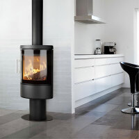 Kaminofen HWAM 3110m – wandhängend oder mit Säulenfuß, in Grau/Schwarz, 4,8 kW