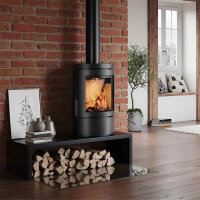 Kaminofen HWAM 3110m – wandhängend oder mit Säulenfuß, in Grau/Schwarz, 4,8 kW