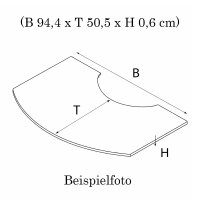 Hwam Vorlegeplatte Glas (B 94,4 x T 50,5 x H 0,6 cm)
